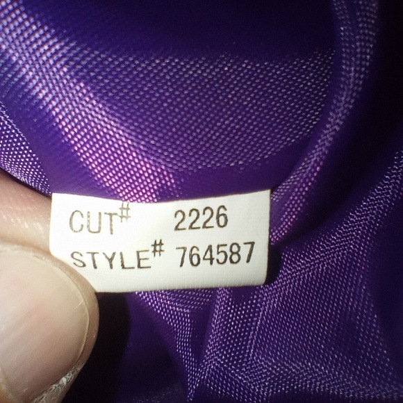 Vintage Vision Apparel Dress Womens Sz 8 Purple 100% Silk Sweatheart Satin Party - Picture 8 of 10